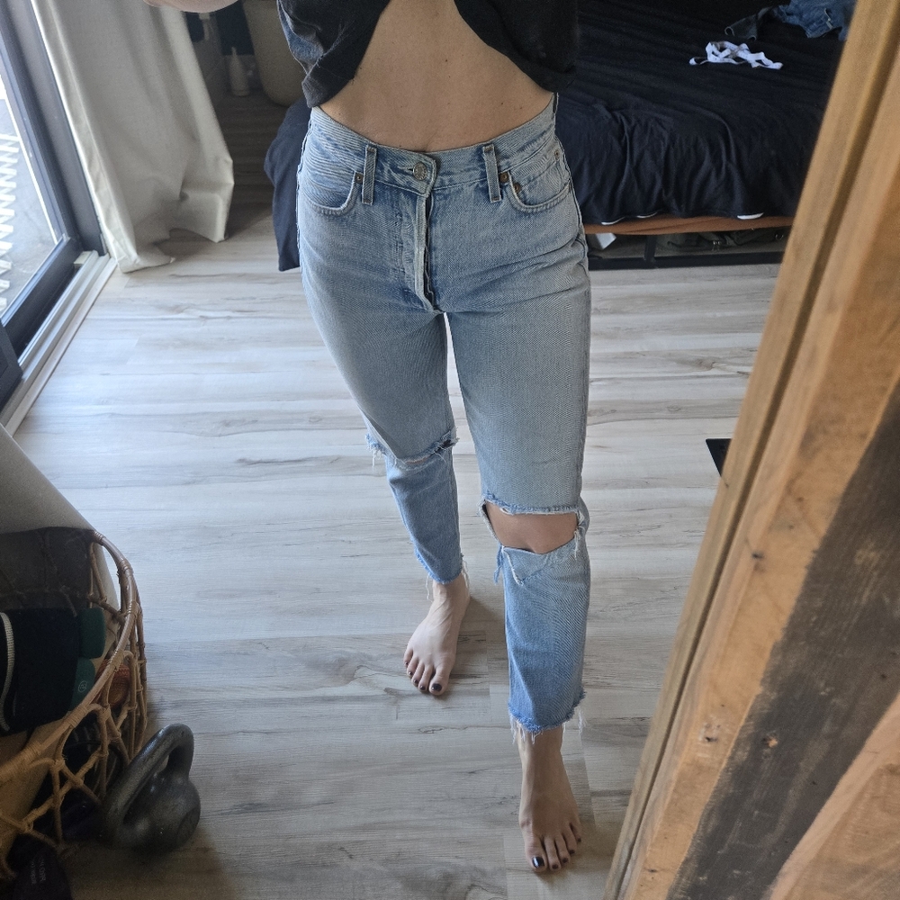 Agolde Light Crop Highrise Jeans